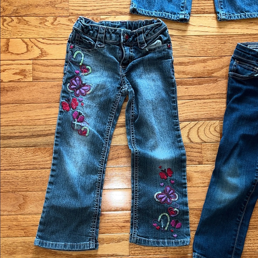 Sonoma, Old navy, & Cherokee girls Blue and Embroidered Jeans Trio - Picture 3 of 12
